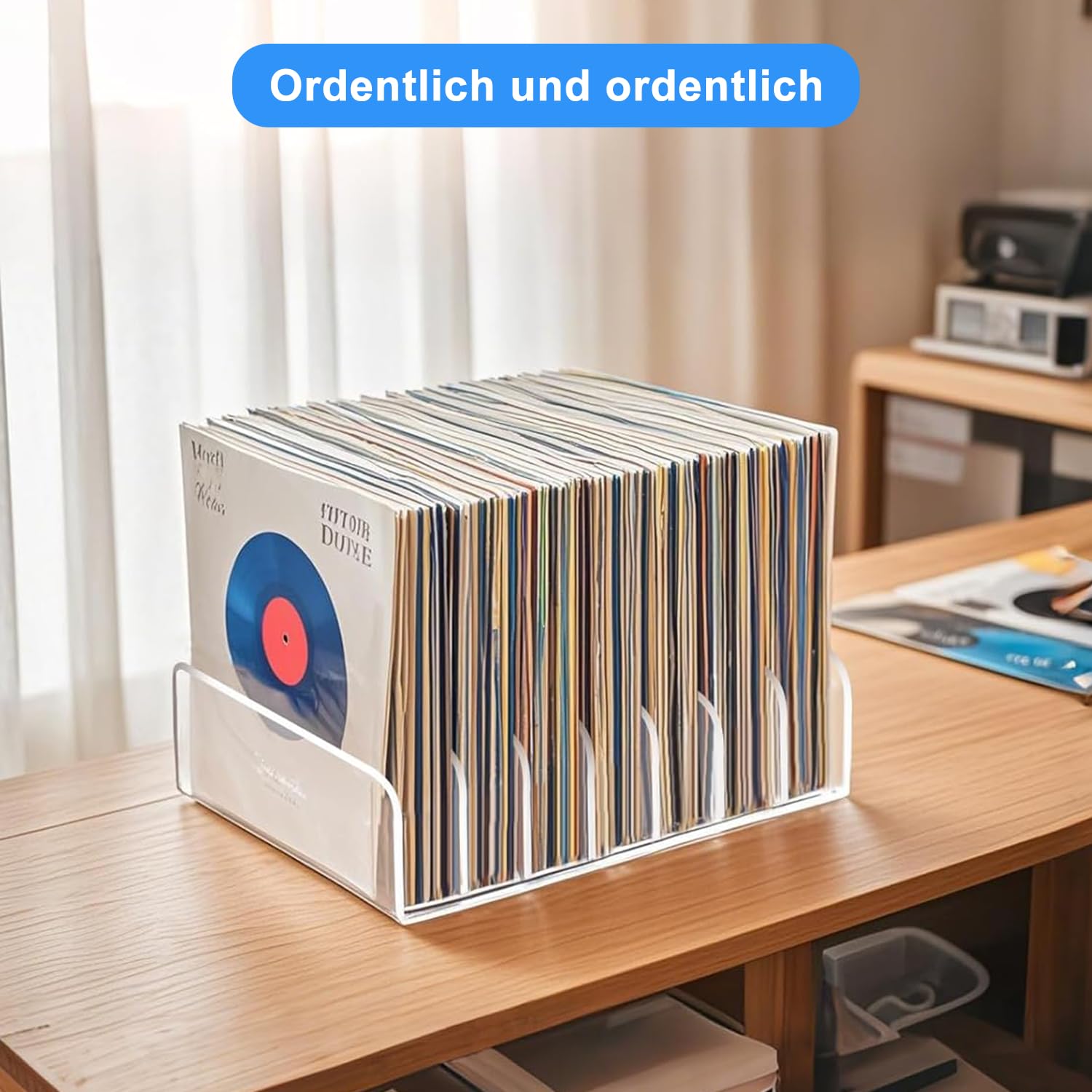 Porta-CD trasparente, 4 pezzi, in acrilico, per CD, CD, DVD, organizer per cosmetici, vassoio CD per cassette, cassette da gioco, libri