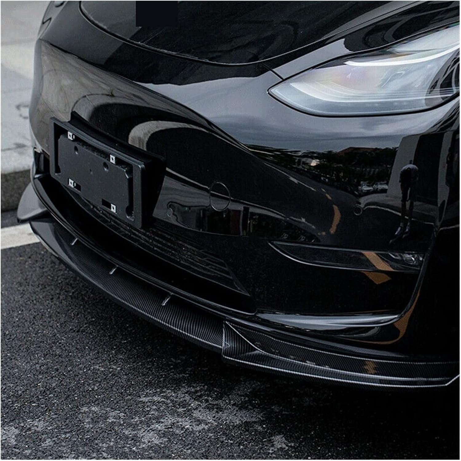 フロントバンパーリップサイドスプリッターカバー、チンボディキット、スポイラー保護バッフル、自動車アクセサリー3点。 テスラモデル 【Spoiler】 Y