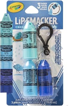 Lip Smacker Crayola Crayon Stackable Flavored Clear Lip Balm, Blue