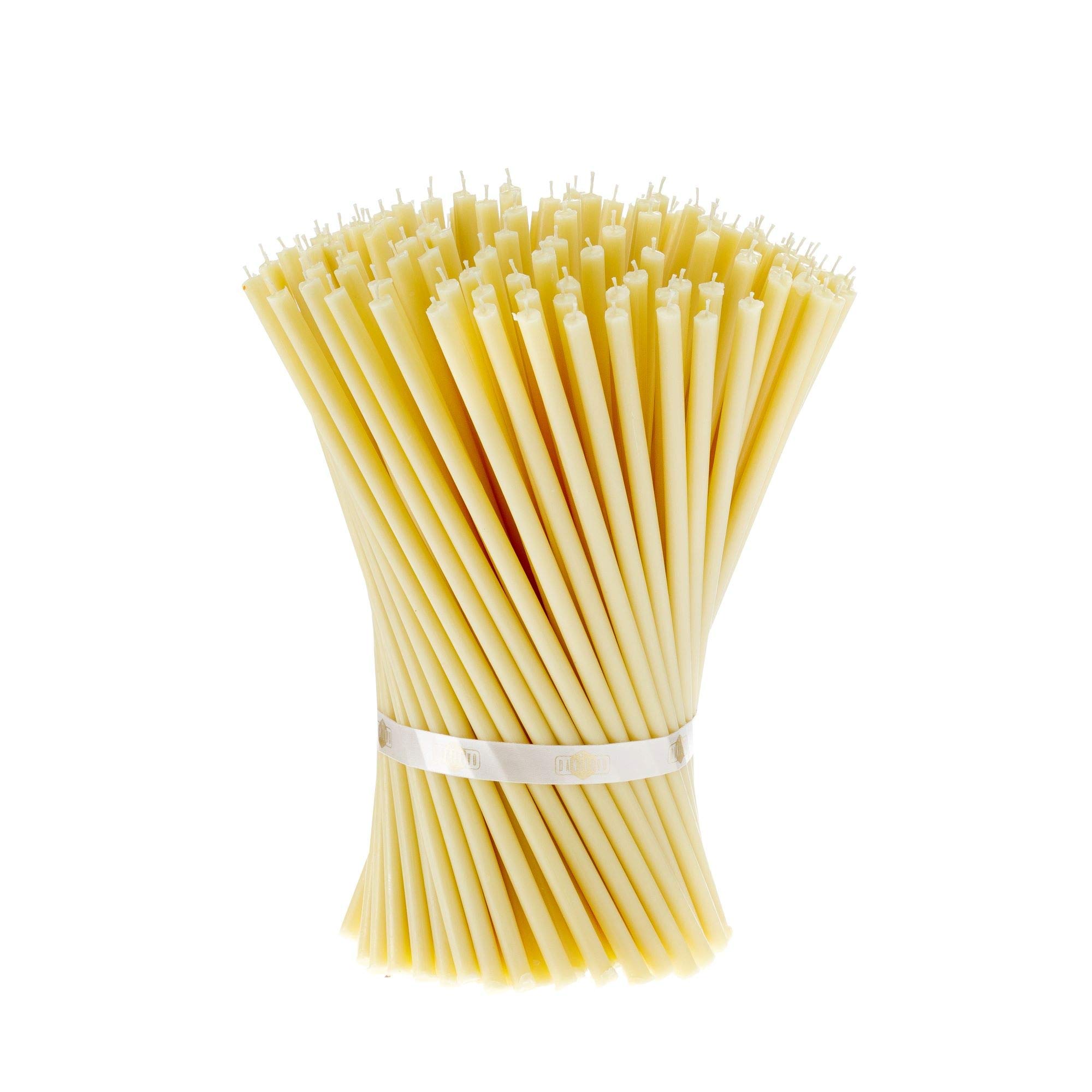 Danilovo 25 velas blancas de cera de abeja – Velas ortopédicas para oración, rituales, decoración de mesa de boda – no tóxicas, sin hollín – antigoteo, N40, altura: 25,5 cm, diámetro: 7,4 mm