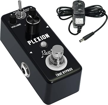 Rowin Plexion Distortion Pedal with 9V DC 1A Pedal Power Supply