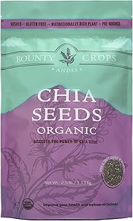 Bounty Crops Organic Chia Seeds (2.5 lb, 40 oz), High in Omega-3, Fiber,...