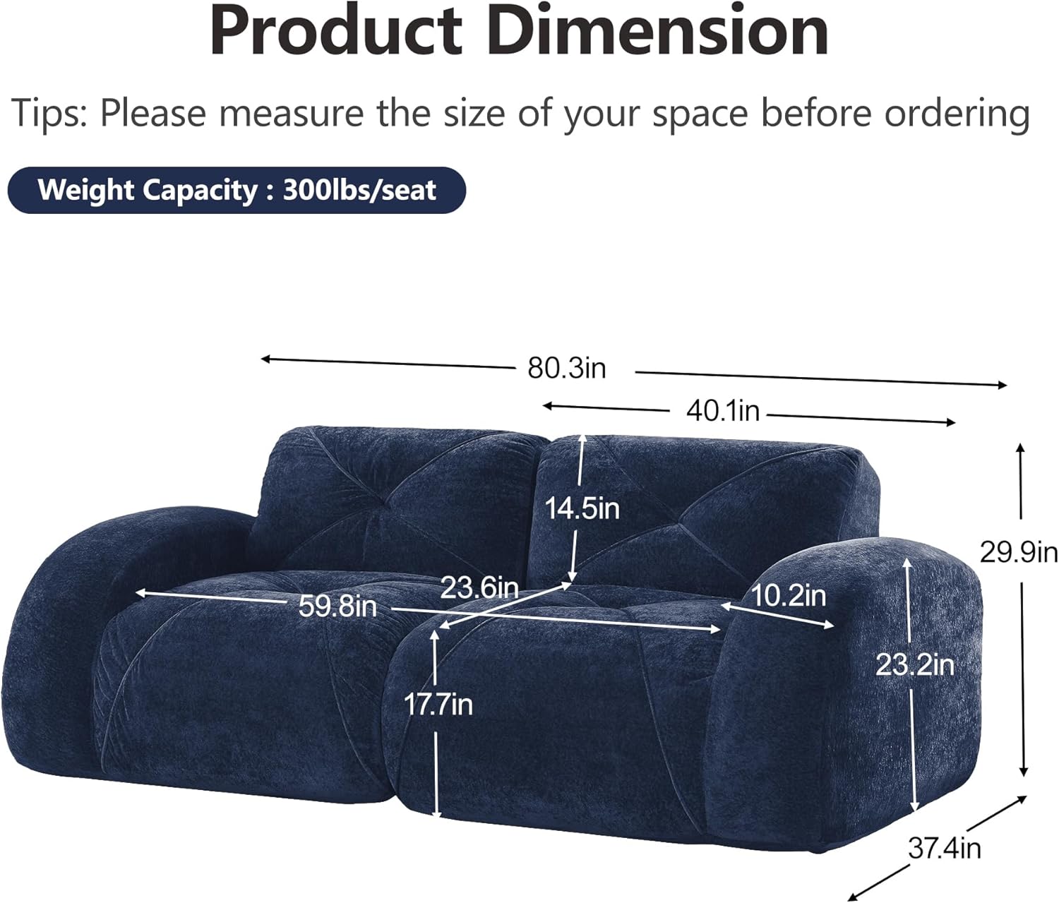 ERYE 2 Pieces Boneless Sofa Sets Comfy Velvet Upholstered Tufted Love Seat Sofa and 3 Seat, Modern Modular Floor Full Foam Loveseat Sets for Living Room,No Assembly Required