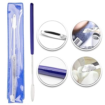 Micro Lab Spoon/Scoop Spatula with Stainless Steel Blade Vinyl Handle