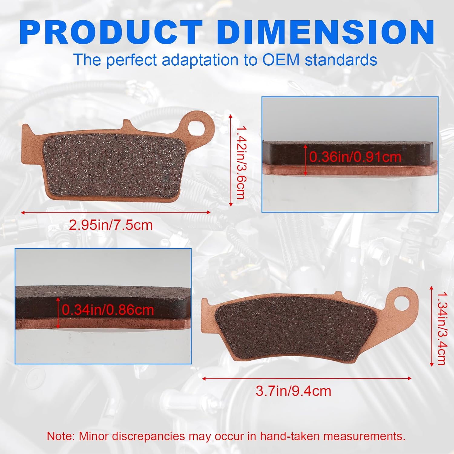 Front and Rear Brake Pads for Honda XR650L XR250 XR400 XR650 CR125 CR250 Suzuki DRZ400 DRZ400SM RM125 Yamaha YZ125 YZ250 WR250 Kawasaki KX125 KX250