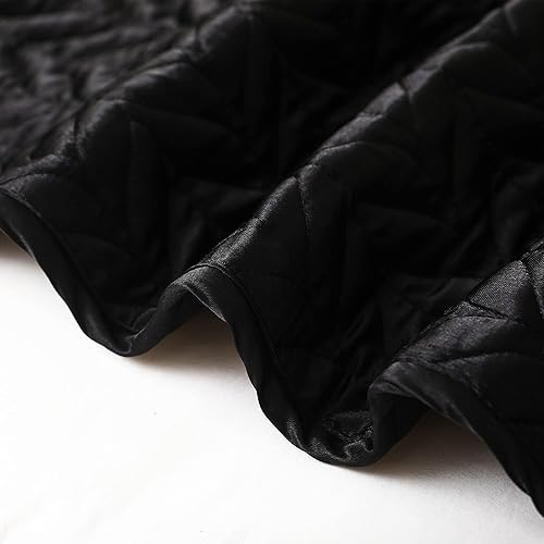 Miniatura 6 de Whale Flotilla Juego de edredón de satén de seda de 3 piezas, tamaño King, reversible, ligero, con fundas de almohada, color negro