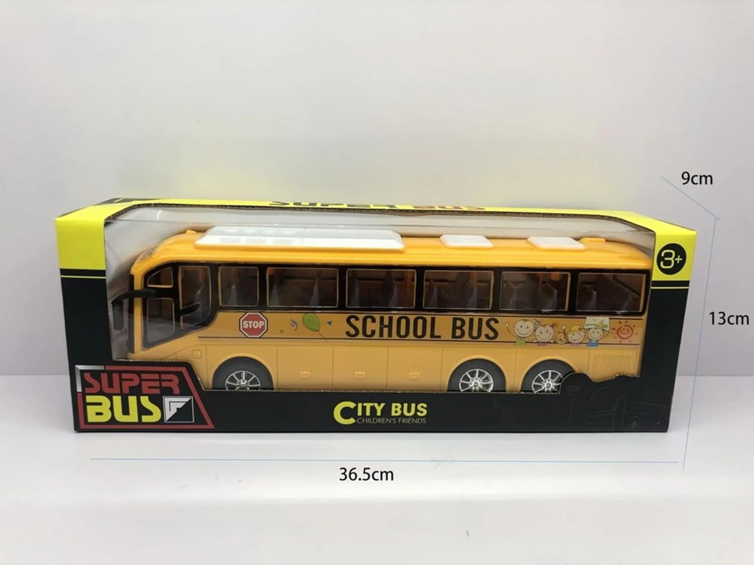 Large Yellow Toy School Bus for Kids, 12.6" Durable Plastic Push & Go Toy Car with Inertia Motion, Toddler Vehicle Gift for Boys & Girls Ages 3 4 5 6 (Birthday, Party Favors)