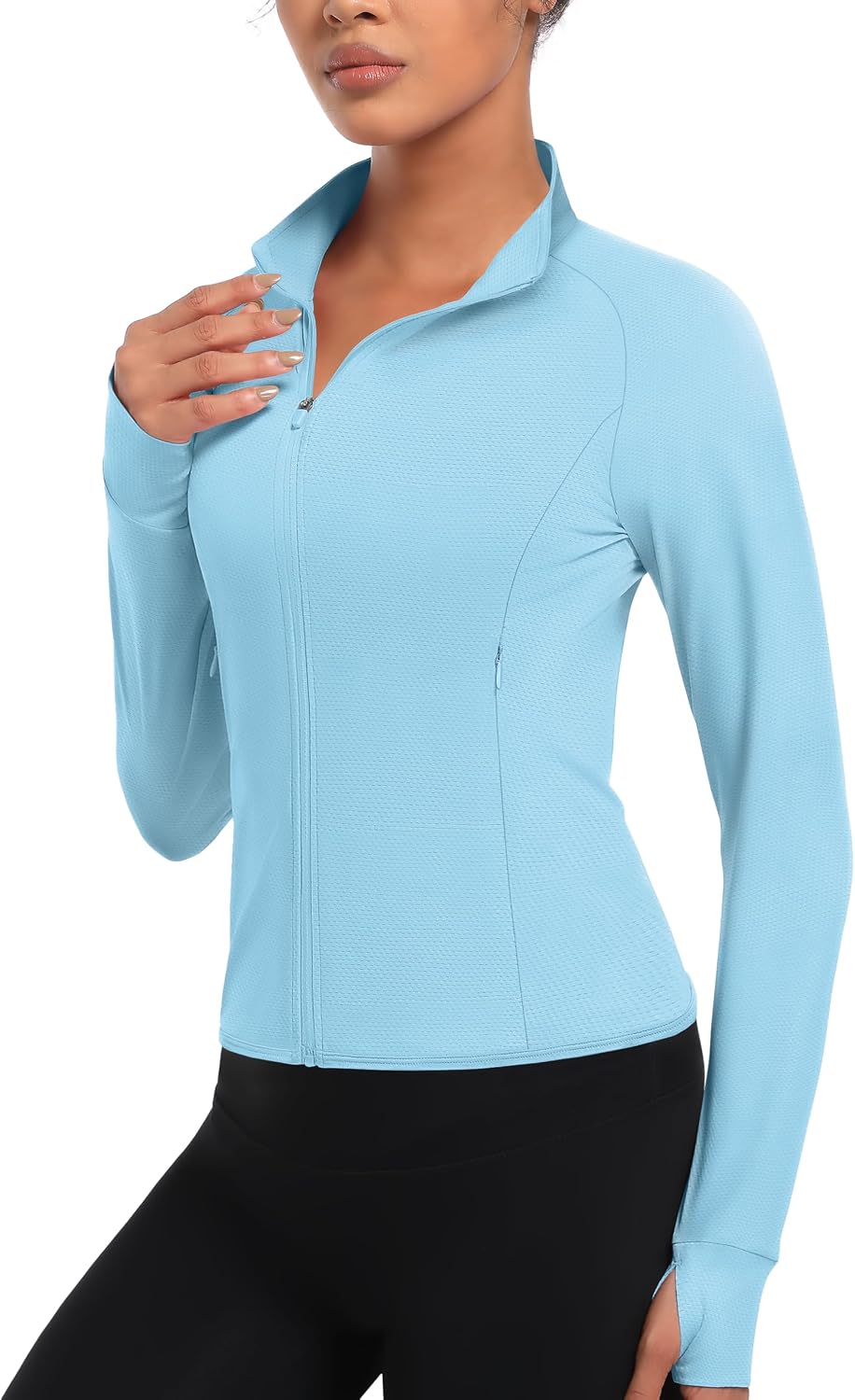 TACVASEN Women's Athletic Zip Up Jacket Long Sleeve Workout Tops for Women UV Protection Golf Outfits