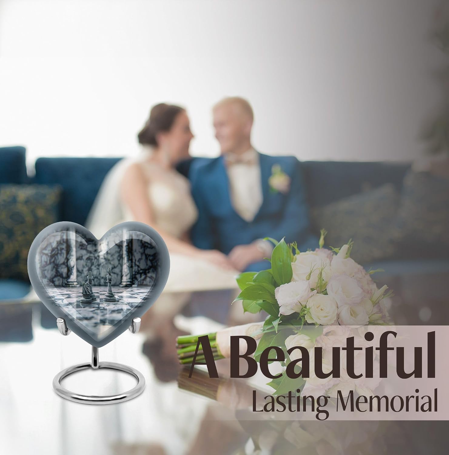 Swirl Urn, Heart Urns for Ashes, Pack of 5 (10 Inch Urn with 3 Inch Urn Set of 4), Black and White Urns - Cremation Urns - Small Urns for Human Ashes - Pet Urns for Dogs Ashes