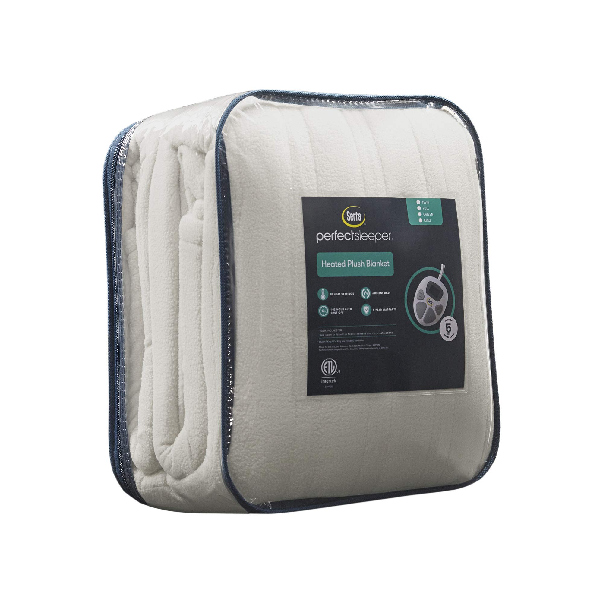 Serta Heated Blanket Reversible Fleece to Sherpa Electric Blanket