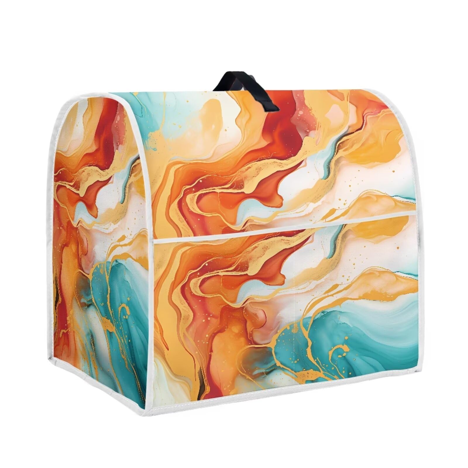 Psesaysky Marble Mixer Cover Dustproof Cloth Cover for Mixers Kitchen Accessories Decor with Pockets Compatible with Most Mixer L Size