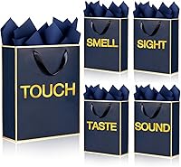 Vista 14 de SHIPKEY Paquete de 10 bolsas de regalo verde aguamarina con papel de seda bolsa de regalo de dama de honor de 8 x 4 x 11 pulgadas, bolsa de papel