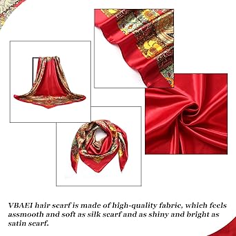 Colorich 2er Set Satin Bandanas 70x70cm | Quadratische Kopftücher Damen | Seidenhaarschmuck