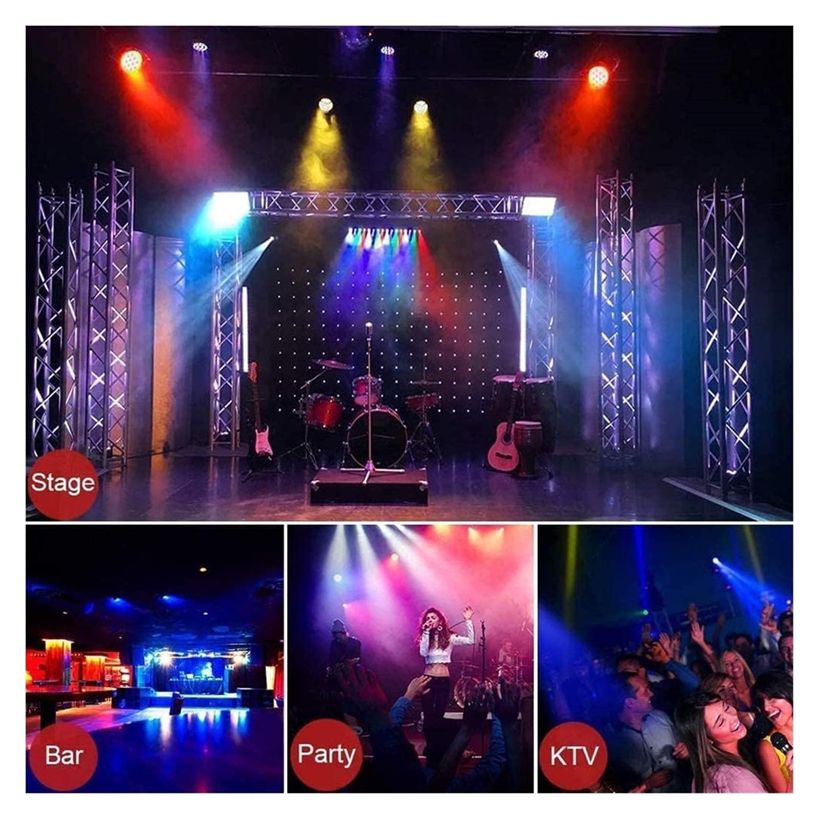56 LED Par 64 Blinder Licht RGBW DJ Bühnenlichter, drehende Windmühleneffekt Party Beleuchtung mit Sound aktivierte Remote DMX Control Stage Wand Waschlicht für Disco Club Hochzeit Geburtstag
