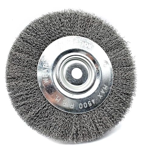 MaxLLTo Rueda de alambre de repuesto de 6000 RPM de 8 pulgadas, orificio de 5/8 pulgadas, 3 filas gruesas para almohadillas superiores y para