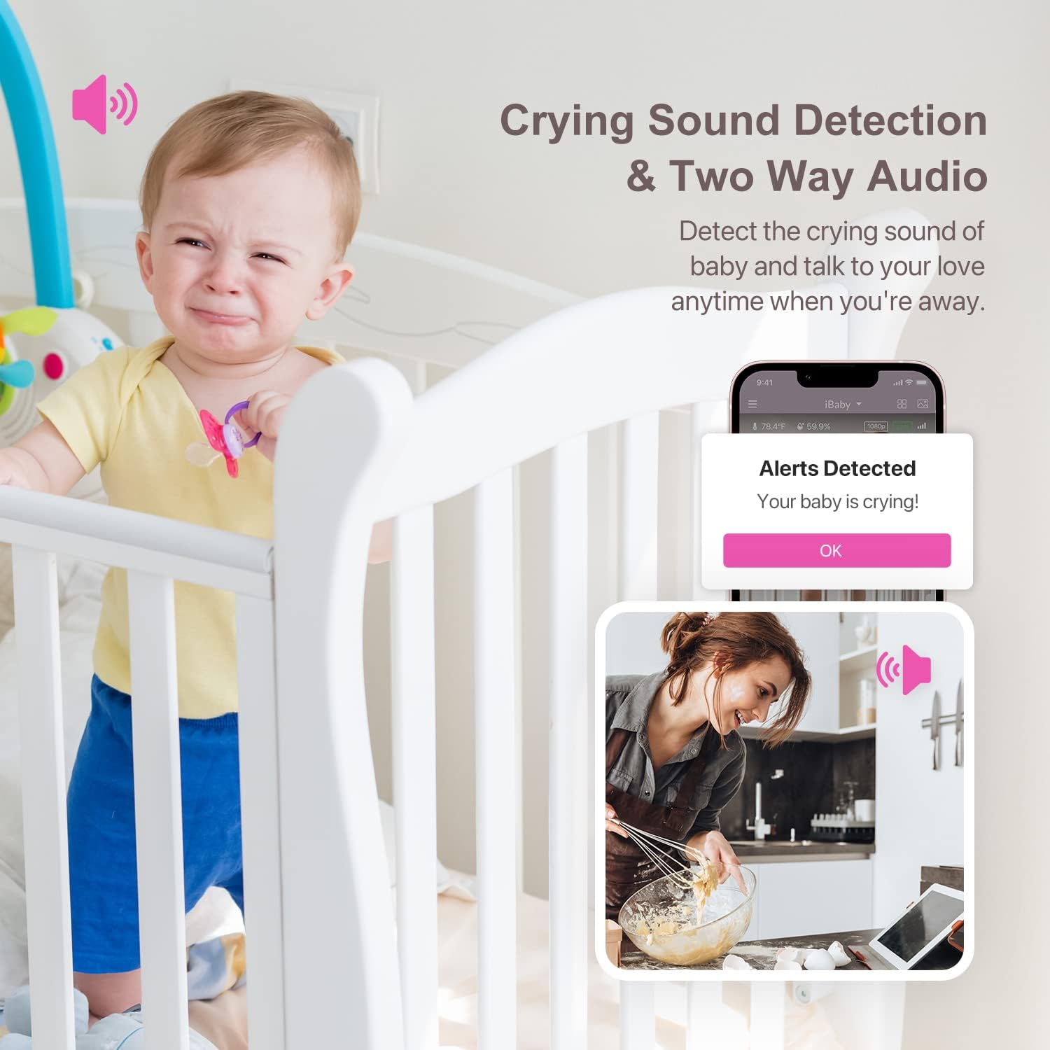 iBaby i2 Smart Baby Breathing Monitor with Video and Audio Tracking