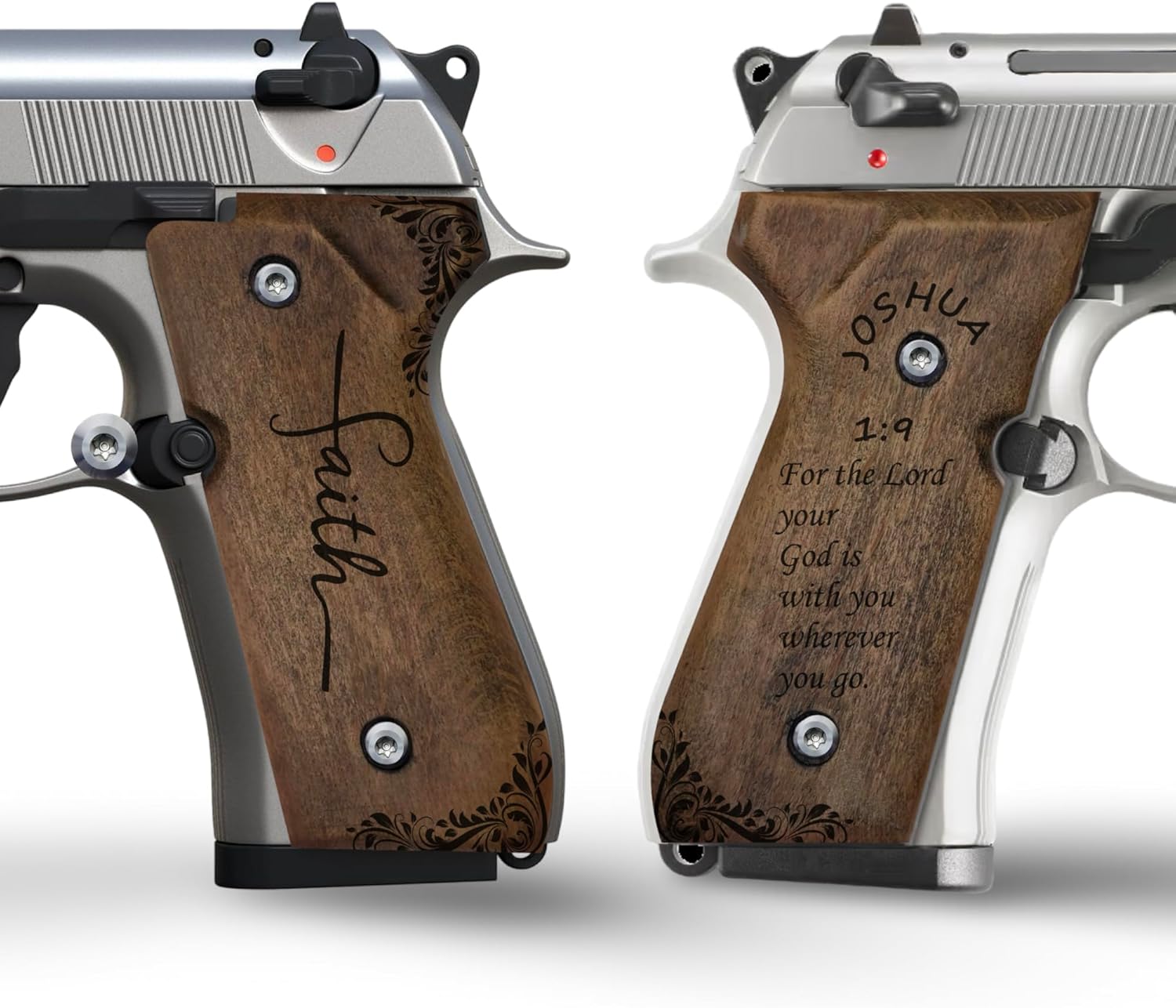 Bible Verses Series Wooden Grips for Beretta 92FS, 92, 92F, 92A1, 92FS INOX, 92G, 92D, 96, 96D, 96A1, M9, M9A1 Cachas para 9mm Beretta 92FS