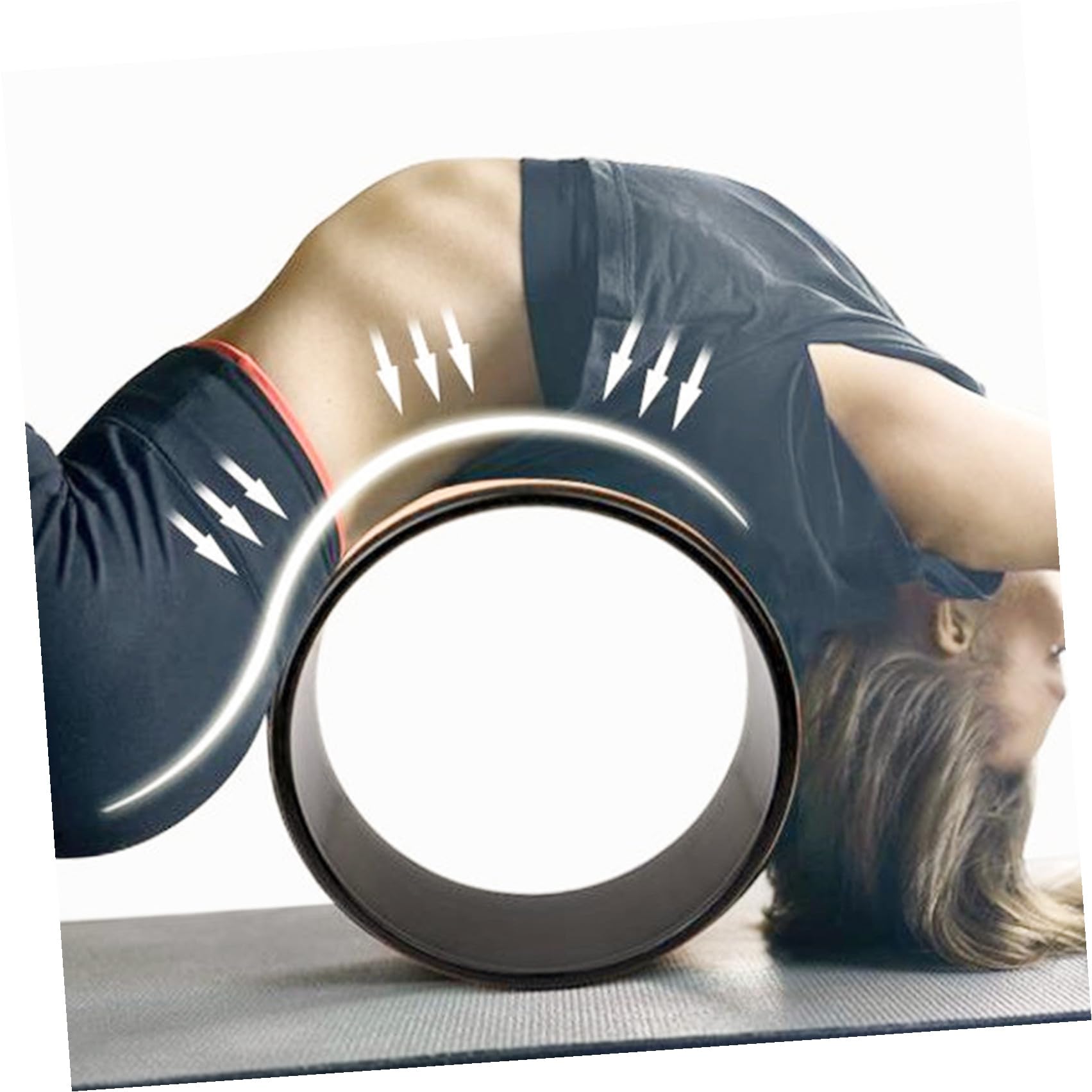 Hemobllo Ruota Yoga in Sughero Antiscivolo per Flessioni All’indietro, Rullo Circolare per Pilates e Fitness, Strumento per Stabilità, Flessibilità e Allenamento Schiena, Adatta a Donne