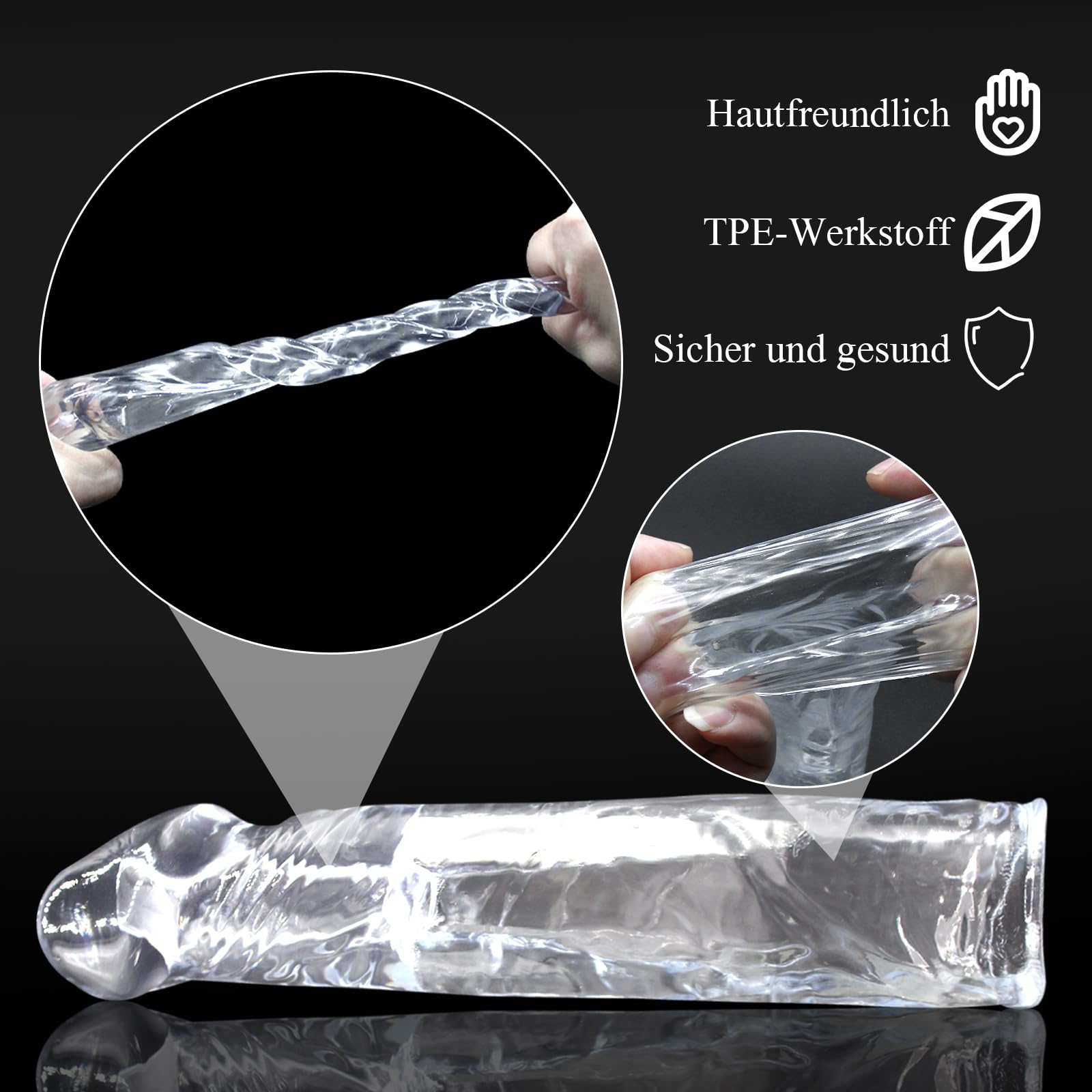 Gaine Phallique Pour Hommes – Rallonge Portable Transparente, étanche (TPE)