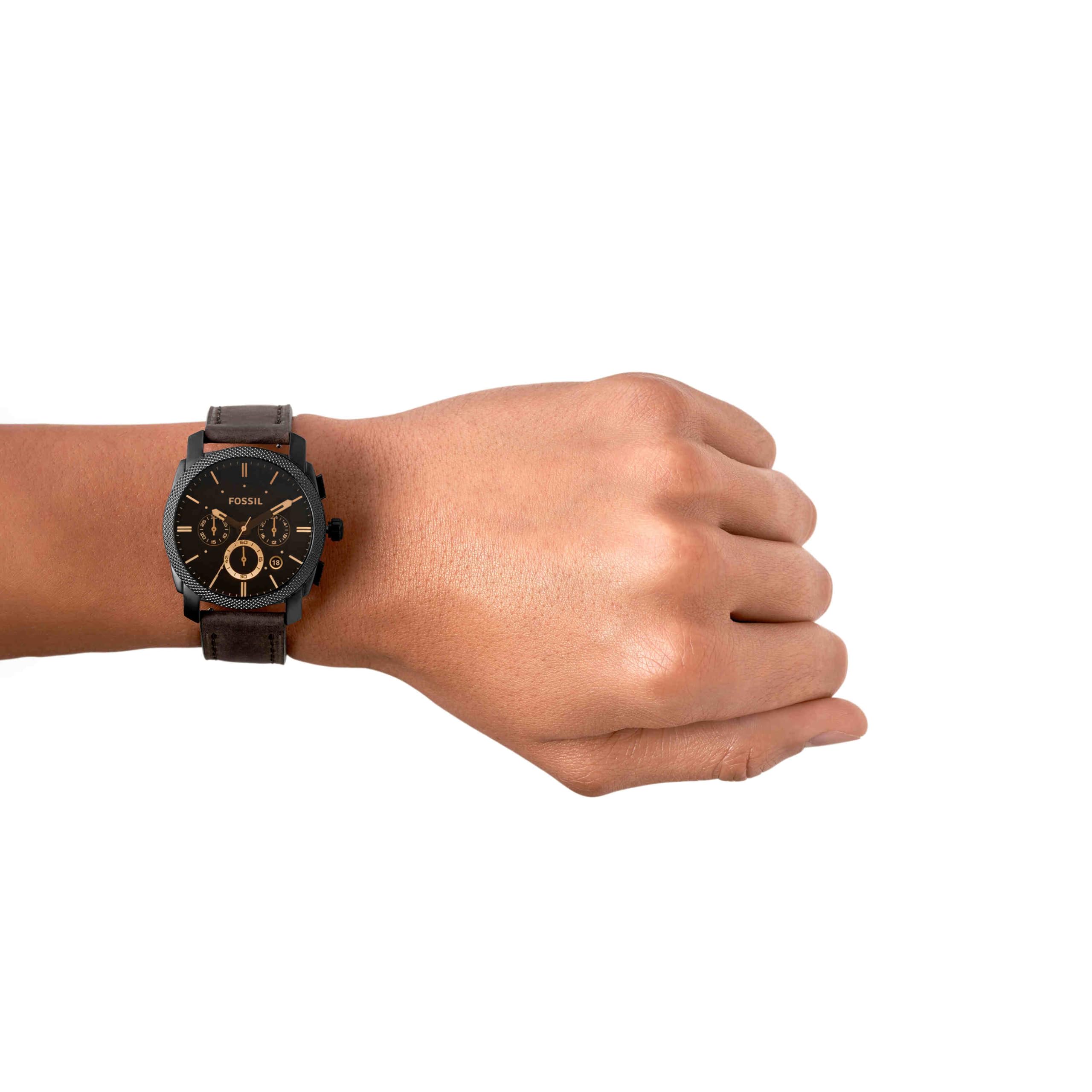 Fossil męski zegarek Machine, 42 mm, kwarcowy mechanizm z chronografem, pasek ze stali szlachetnej lub skóry