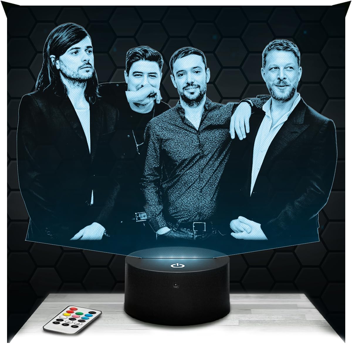 Lampephoto.fr - 3D Lamp M and Sons German Rock Band, Touch LED Night Light, 3D Hologram Effect, Christmas Birthday Gift Idea for Men Women, Bedroom Decoration Object