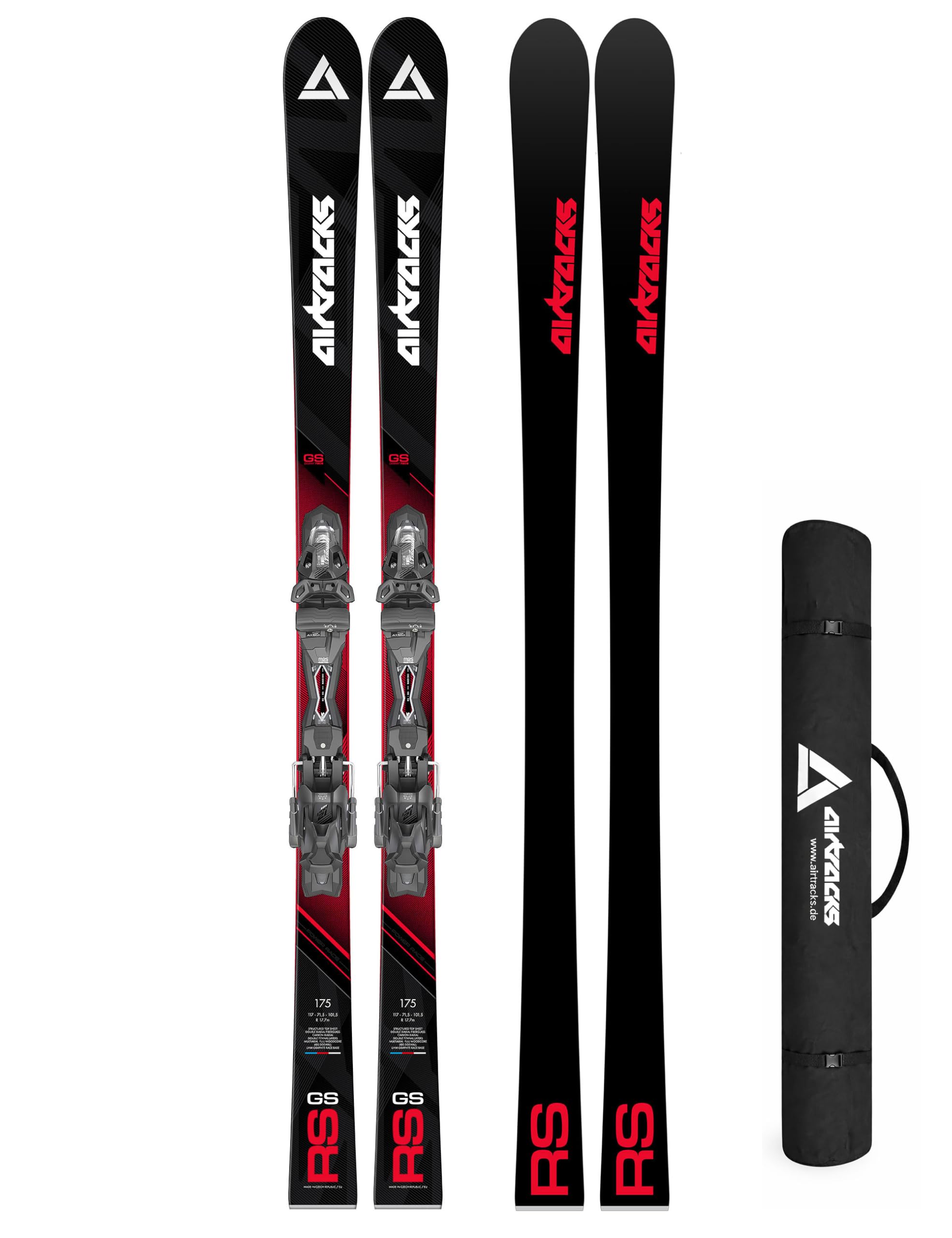 Airtracks Master Pro RS GS Riesenslalom Ski Rennski Racecarver mit Bindung Tyrolia PRW 12 GW - Längen 175cm, 185cm - Modell 2025 + Ski Tasche
