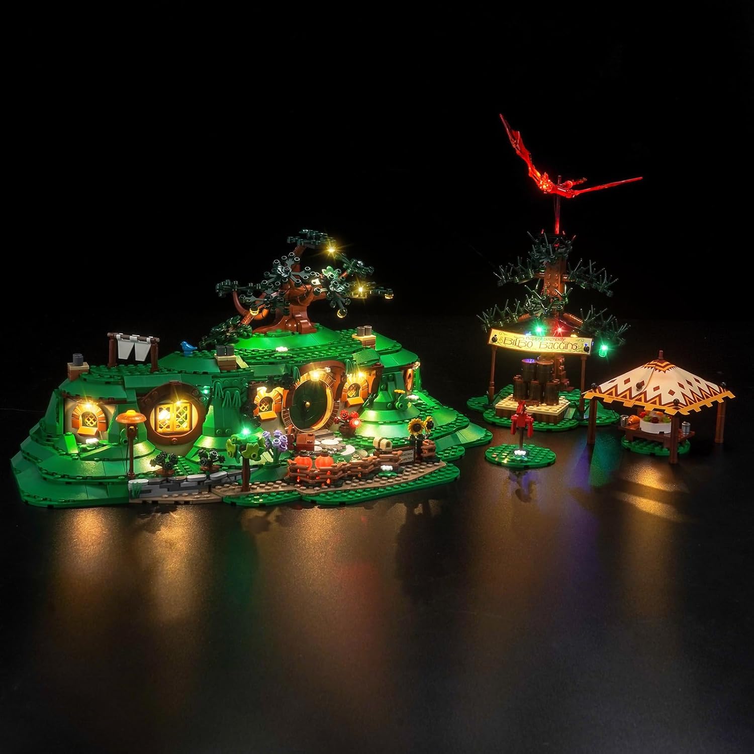 Upgraded Led Light Kit Compatible with Lego The Shire Building Set, RC Version Compatible with Lego 10354 (Model Not Included)