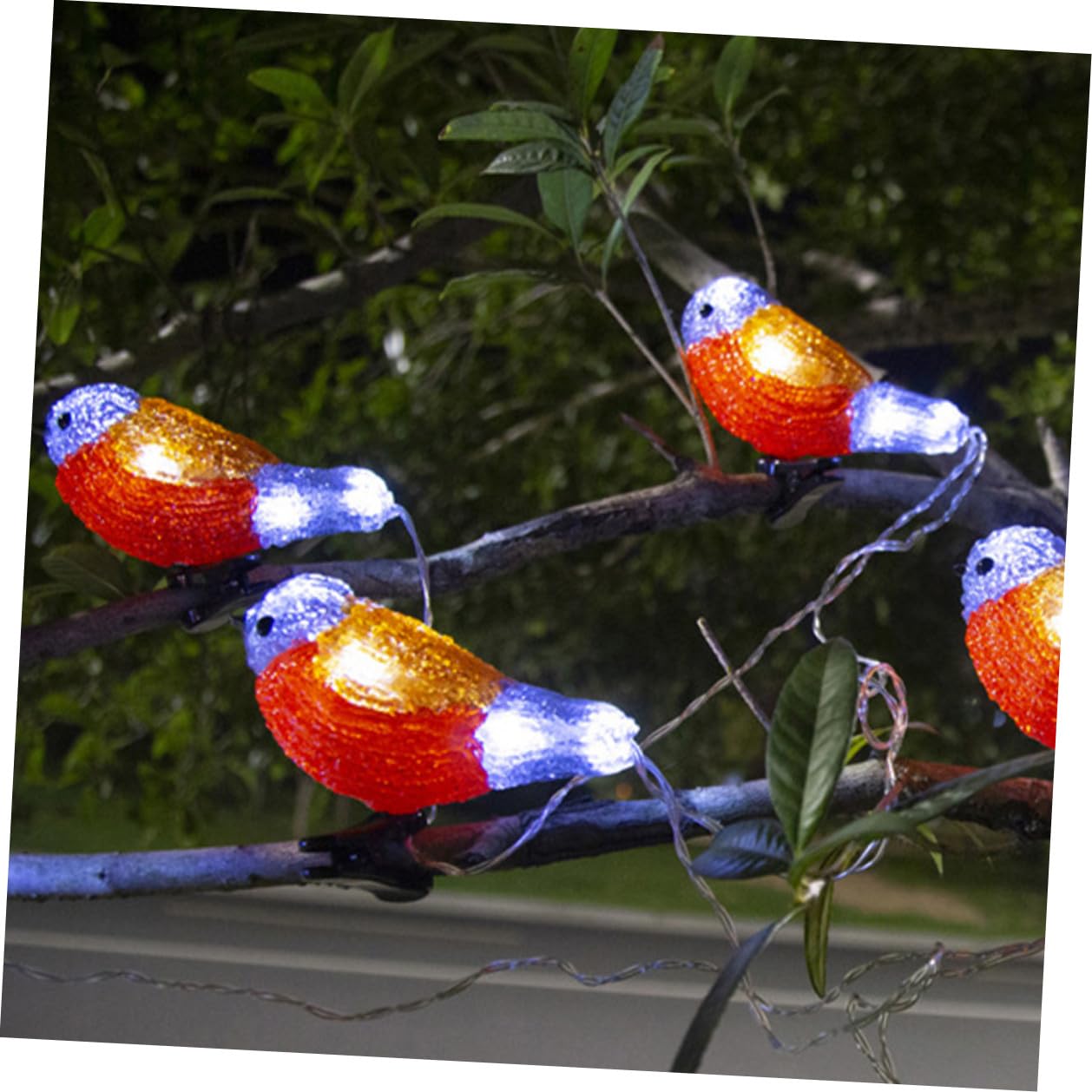 Ipetboom Lichterkette mit Kreativem Vogelmotiv aus Acryl und Kunststoff Rote LED Partybeleuchtung für Restaurant und Hotel mit Ip65 Schutz