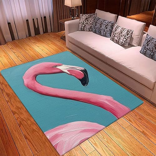 Miniatura 2 de Bonita alfombra de bienvenida azul flamenco rosa para camping, baño, piscina, aula, hotel, barbería, dental, para niñas, mujeres, adultos, regalos