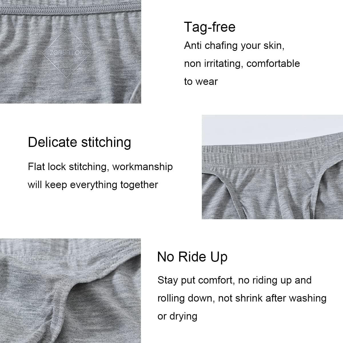 SUMABA Men's Underwear Briefs Stretch Lightweight Low-Rise Briefs Bugle Pouch