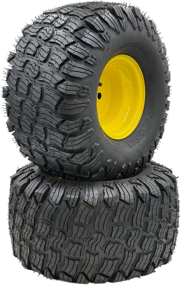 Set of 2-20x10.00-8 Lawn Mower Wheels - Reaper Tread - 3/4 Inch Axle
