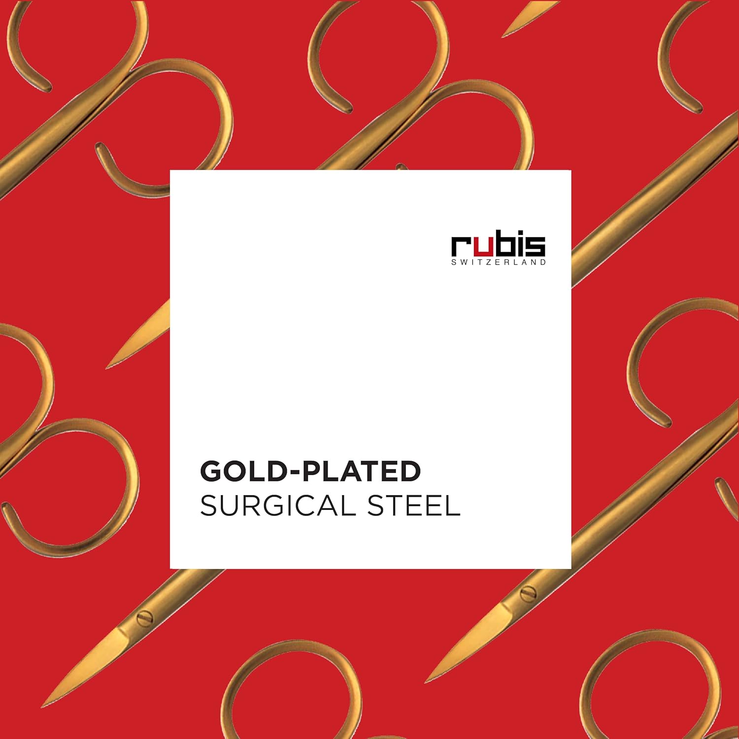 Rubis Classic Stainless Steel Nail Scissors for Precise Fingernails, Cuticles, and Eyebrows, 1F004, Gold,Rubis Switzerland Swiss Made World Renowned Precision