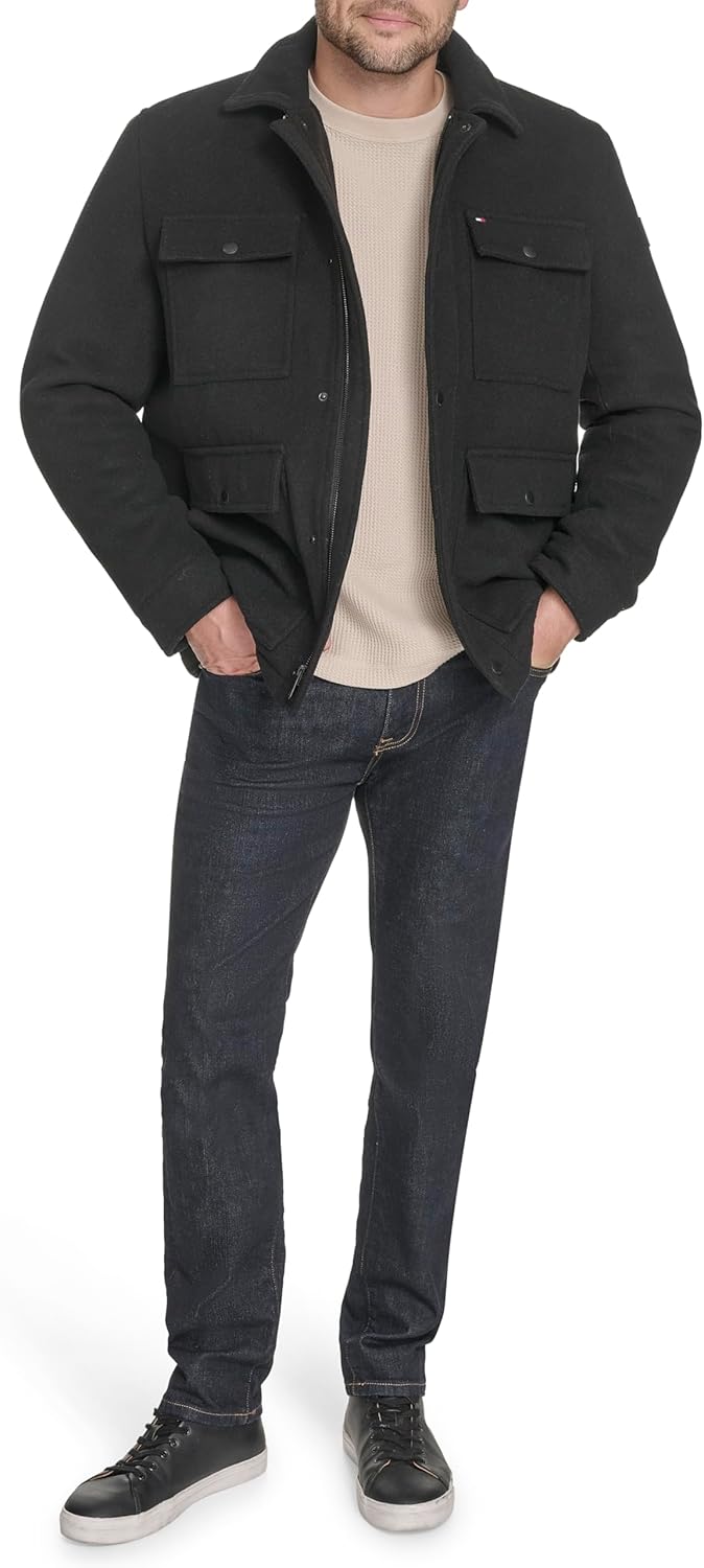 Tommy Hilfiger mens Wool Blend Four-pocket Field Jacket - Image 2