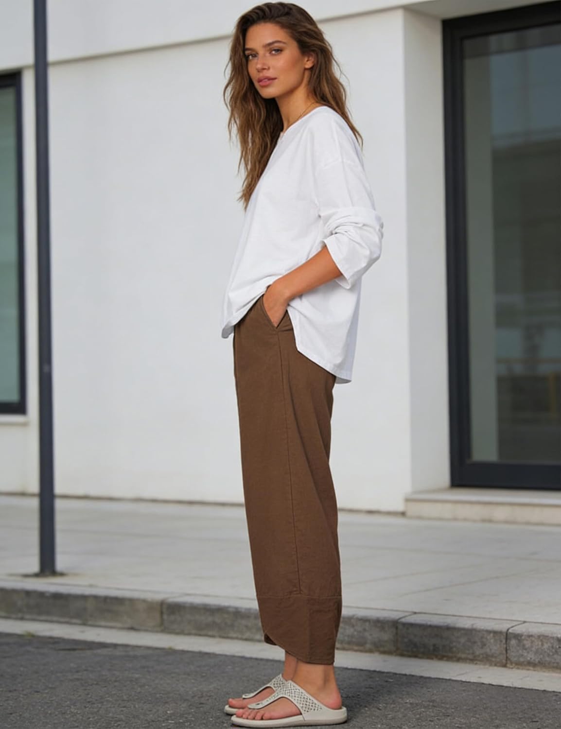 Springrain Women's Capri Pants Casual Summer Cotton Cropped Lounge Pants Trousers - Image 6