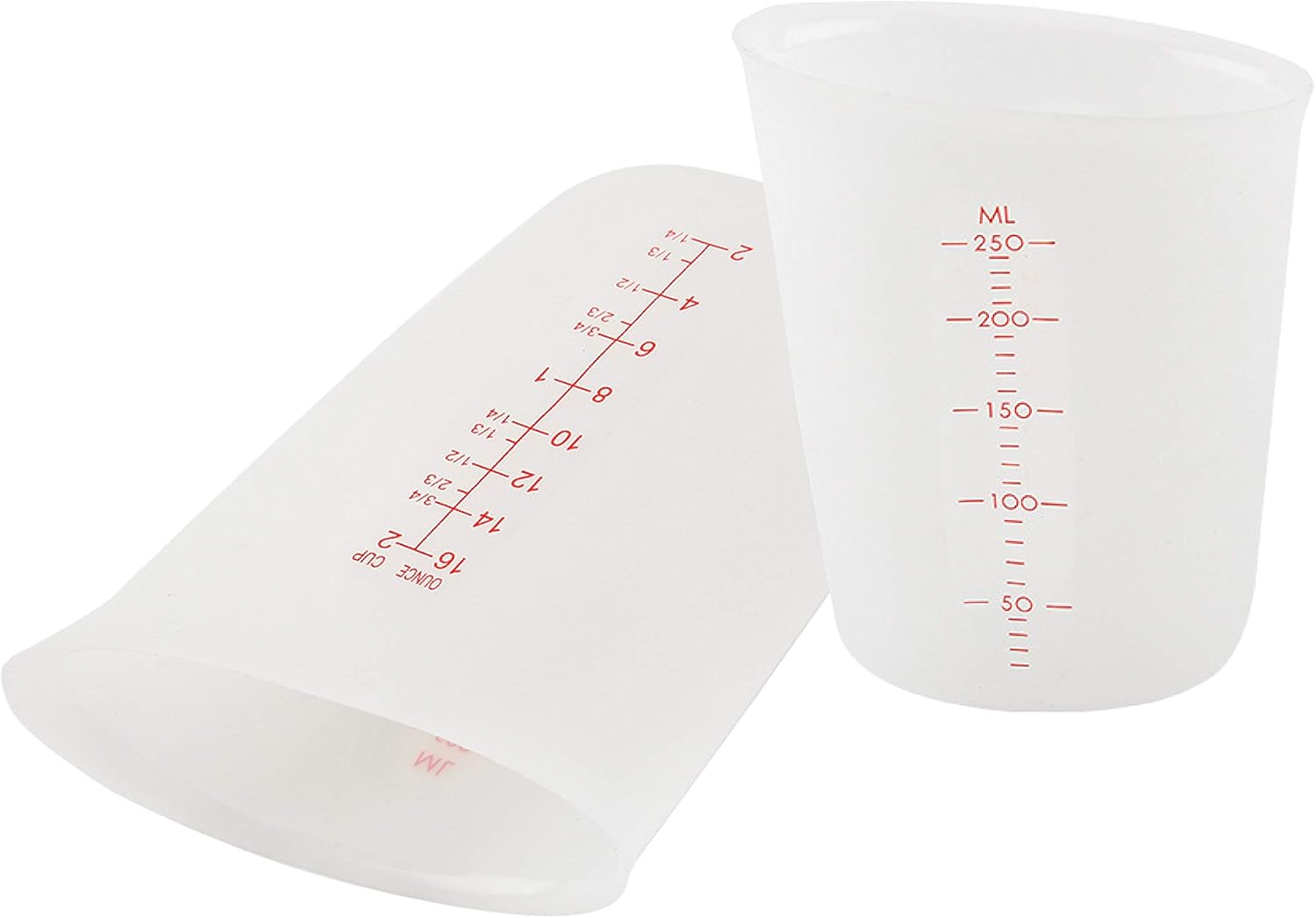 2Cup silicone Measuring Cup, Flexible Stir and Pour Baking Cup Dishwasher Safe BPA