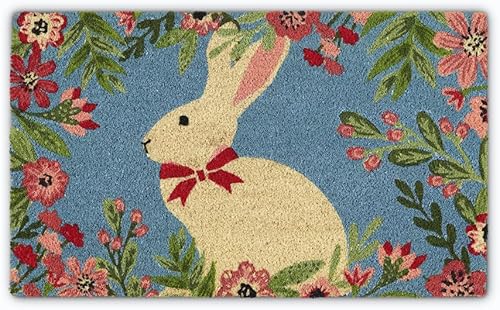 SEDLAV Felpudo de conejo de Pascua decoración de conejo 18 x 30 x 05 pulgadas decoraciones de Pascua tapete de puerta de primavera alfombra para