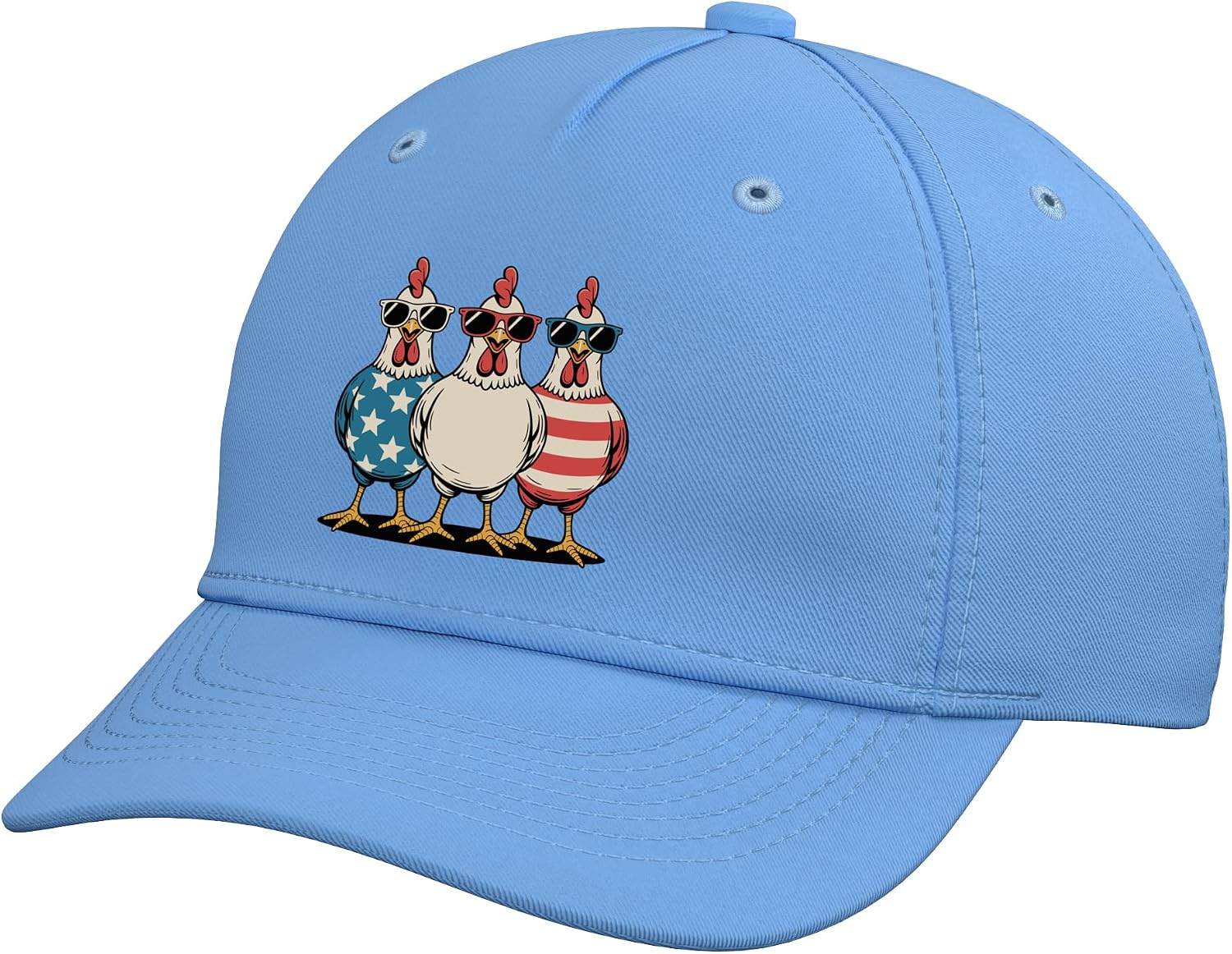 Funny Patriotic Chickens Farm Animal, Cool Chicken Lover Adjustable Baseball Hat