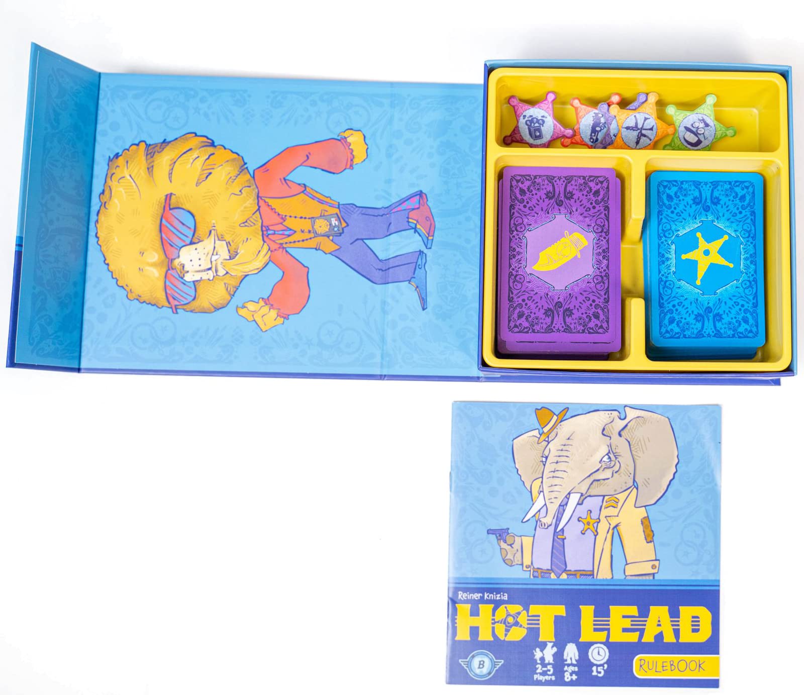 Hot Lead - English Language Strategic Card Game with Bidding - Press-Your-Luck and Crime Theme, Multicolor - Image 3