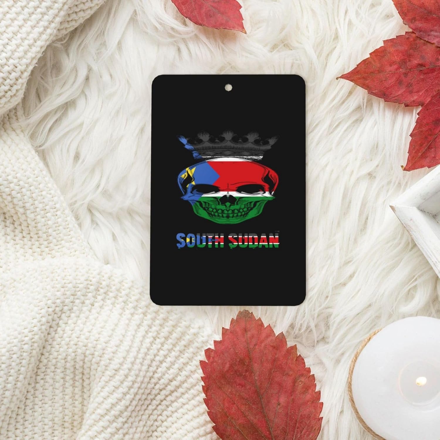 100 PCS Vintage South Sudan Sudanese King Skull Car Air Fresheners Cards Set, Multi-Pack Scented Cards, Long-Lasting Auto Fragrance Cards for Vehicle, Home & Office Rectangle