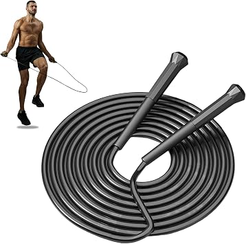 10 ft Speed Jump Rope with Handle, Adjustable Skipping Rope for Men Women, 3 oz Ultra-light Professional Fitness Boxing Cross Fit Exercises Gym Cardio Endurance Training Lovers Black