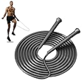 10 ft Speed Jump Rope with Handle, Adjustable Skipping Rope for Men Women, 3 oz Ultra-light Professional Fitness Boxing Cross Fit Exercises Gym Cardio Endurance Training Lovers (Black)