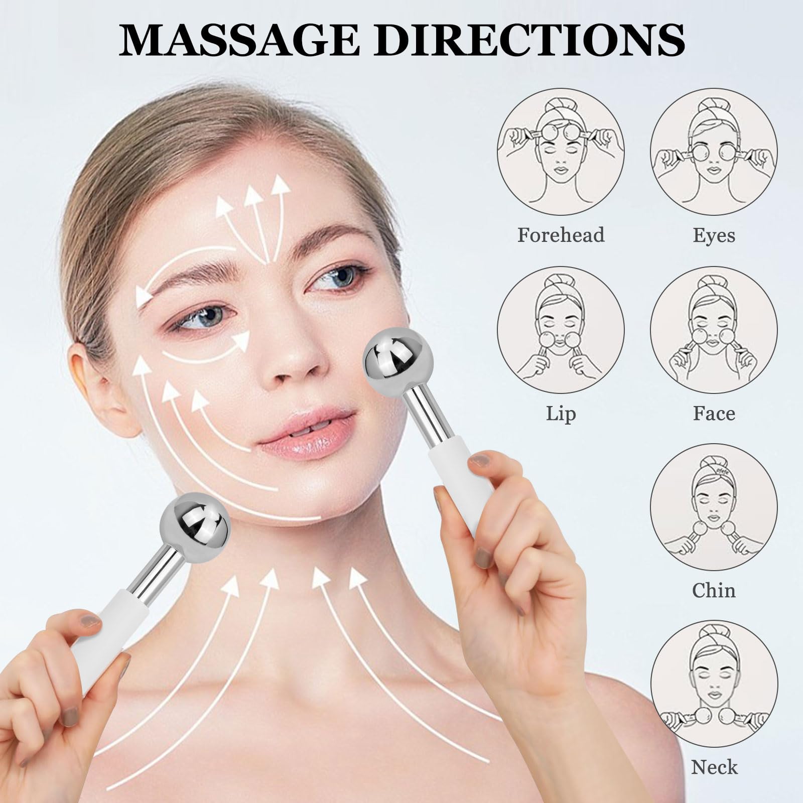 Ice Globes for Face & 4Pcs Jade Eye Mask & Skin-Safe Glass Facial Massage Tool, Jade Cooling Mask & Gua Sha Therapy Roller for Skincare Relieve Puffiness, Anti-Aging, Stress Relief