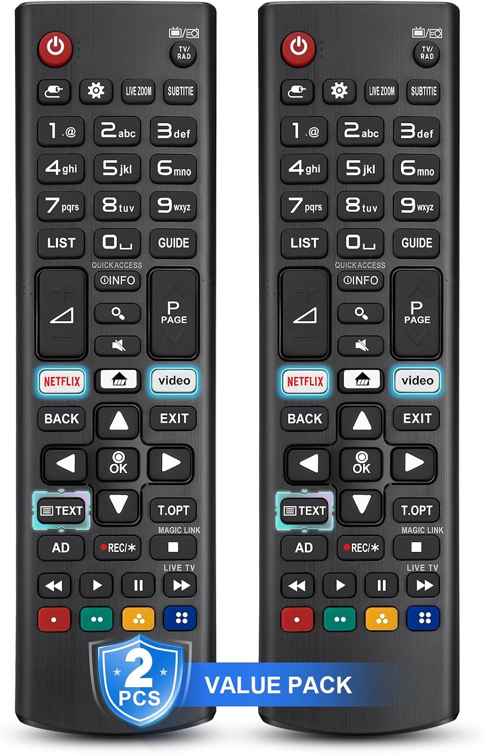 (Pack de 2) Telecommande Universelle pour LG-Smart-TV