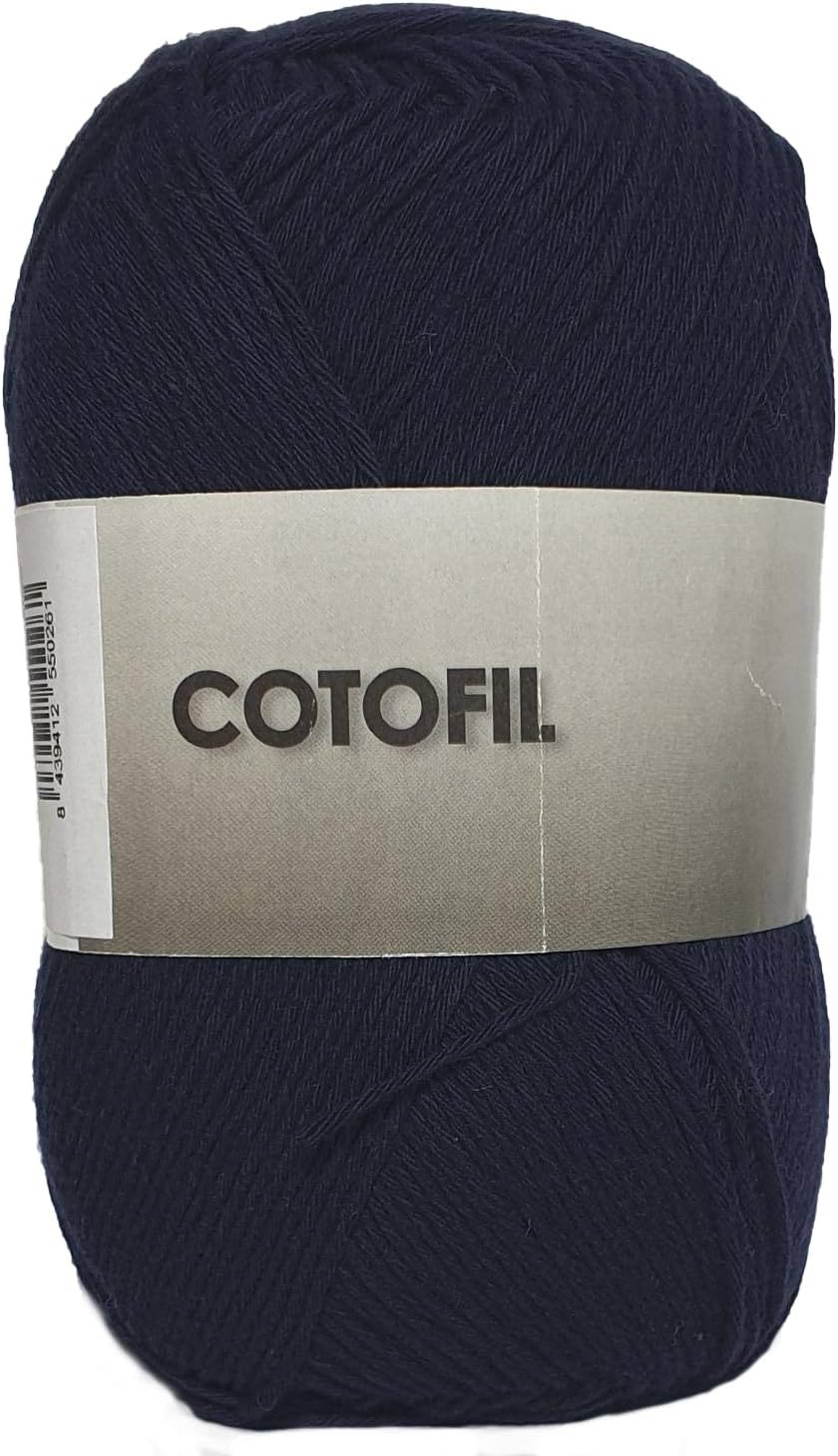 Yarn Ball of Cotofil 100% Cotton Perfect for DIY and Hand Knitting (Navy Color 100 g, Approx. 220 Meters Pack of 3 pcs) - Image 3