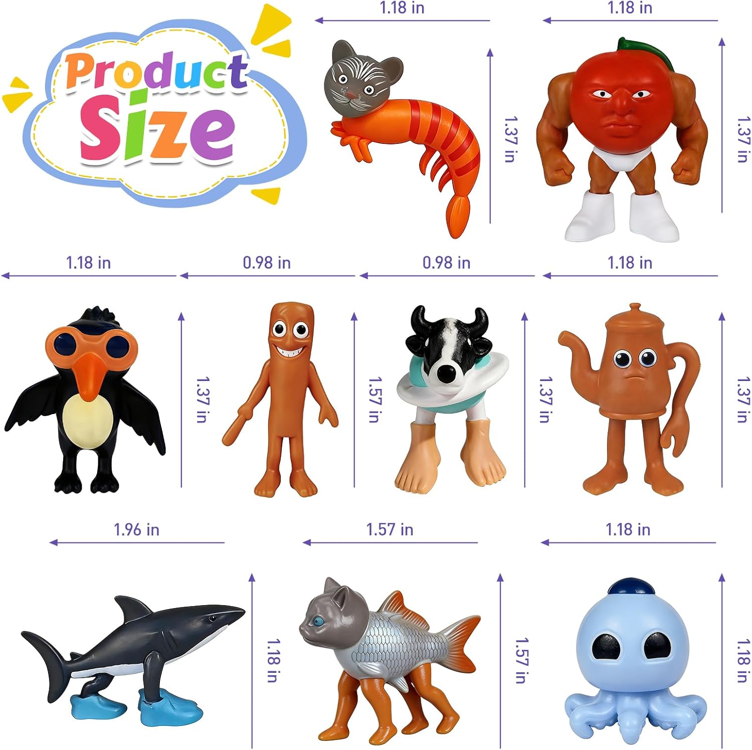 24PCS Italian Brainrot Toys, 1.3" Steal A Brainrot Figures for Kids Toys - Mini Brain Rot Meme Figures for Decor, Funny Birthday Gifts for Teens Boys/Girls