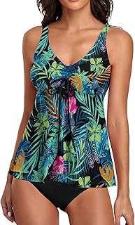 Tankini Women's with Underwire Bikini Women's Push Up for Small Breasts High Waist Bikini Set Swimwear Swimsuit 3-Piece Sw...