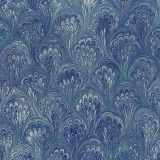 Handmade Italian Marble Paper- Peacock Blue 19.5 x 27" Sheet Previous