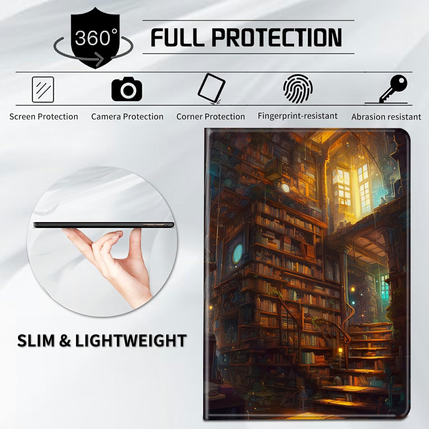Case for All-New Kindle Fire HD 10 & 10 Plus Tablet 11th Generation 2021 Release 10.1 inch Lightweight Protective Smart Stand Cover with Auto Wake Sleep - Books
