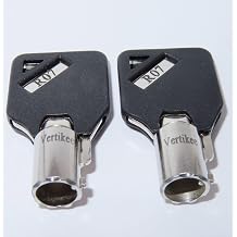 R07 Keys Compatible with Husky Milwaukee & Steel Glide R07 Tool Box Tool Chest Replacement Lock Keys, 2 Cut R07 Replacement Keys with Black Caps. VertikeeTM
