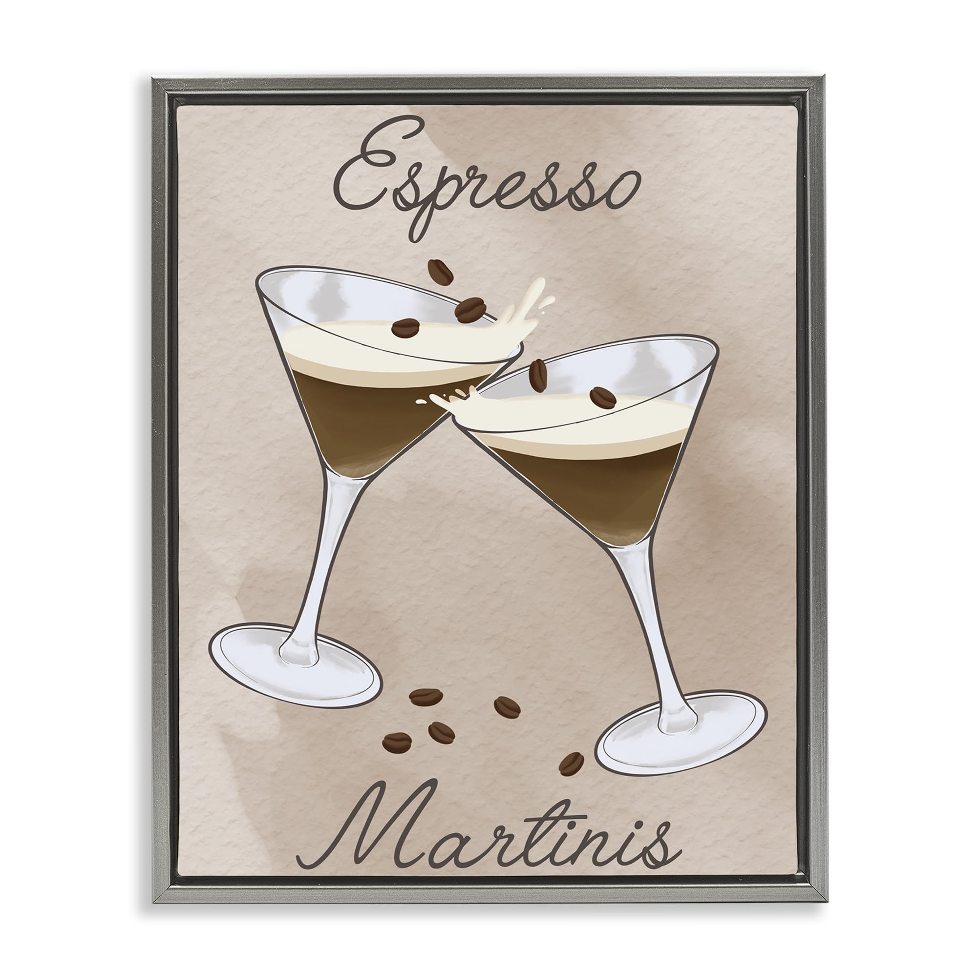Stupell Industries Luster Gray (Matte) 'Cheers Espresso Martinis', Floating Frame Canvas Art, Gray, 25 X 31 Inches, Easy To Hang And Sturdy, Made In Usa, By Marcus Prime